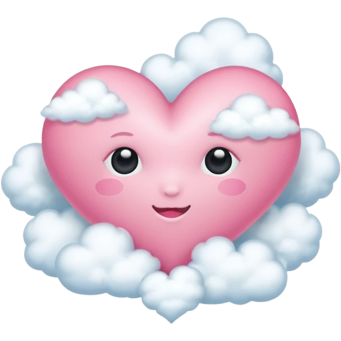 Coração rosa + nuvem  emoji