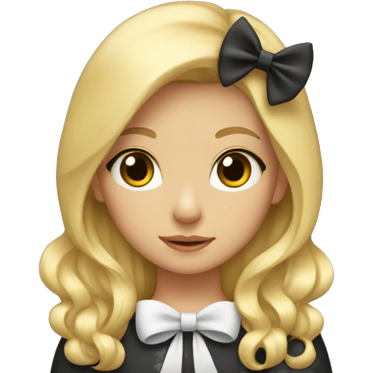 A girl with blonde hair with a bow emoji