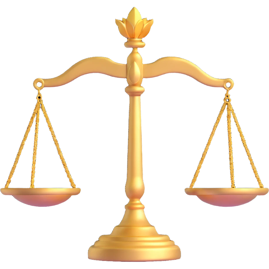Golden scales of justice emoji