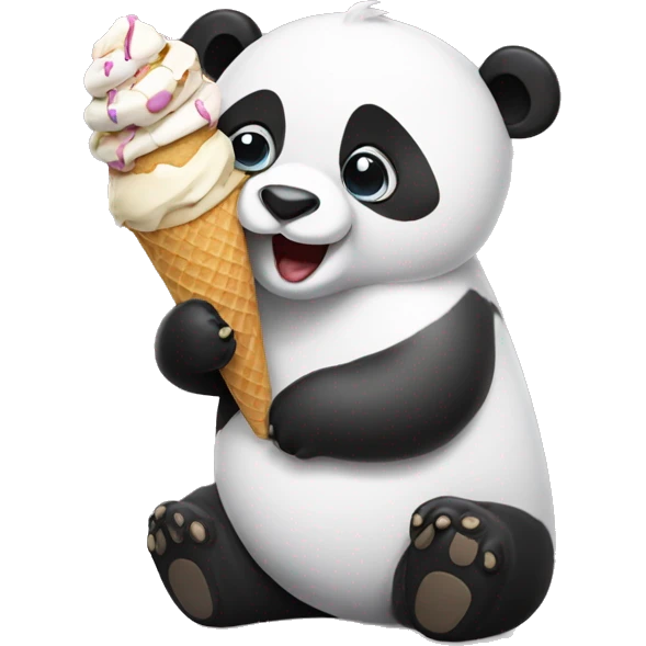 Panda eating ice cream emoji
