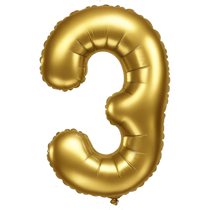 Gold-balloon-shape-number-5 emoji