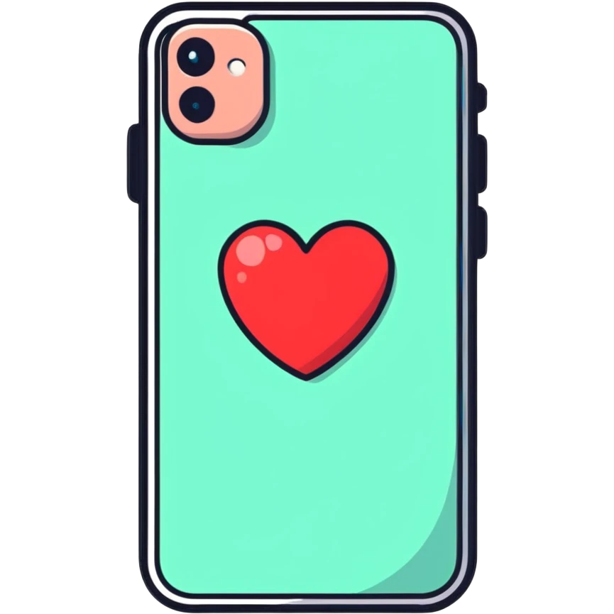 smartphone with a big heart emoji