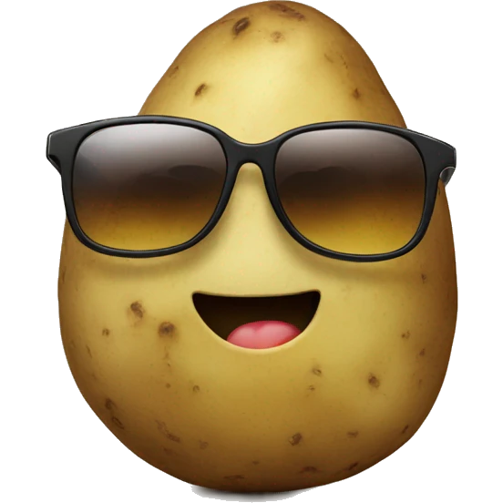 A potato with sunglasses  emoji