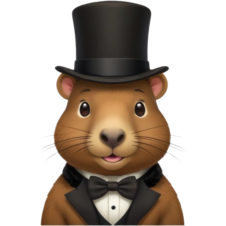 Capybara wearing a top hat emoji