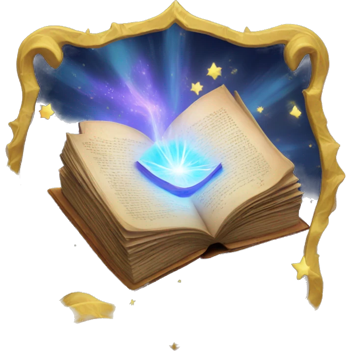 a magical book with a shine emoji