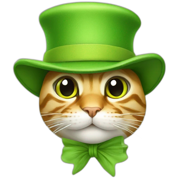 Cat in hat made of frog emoji