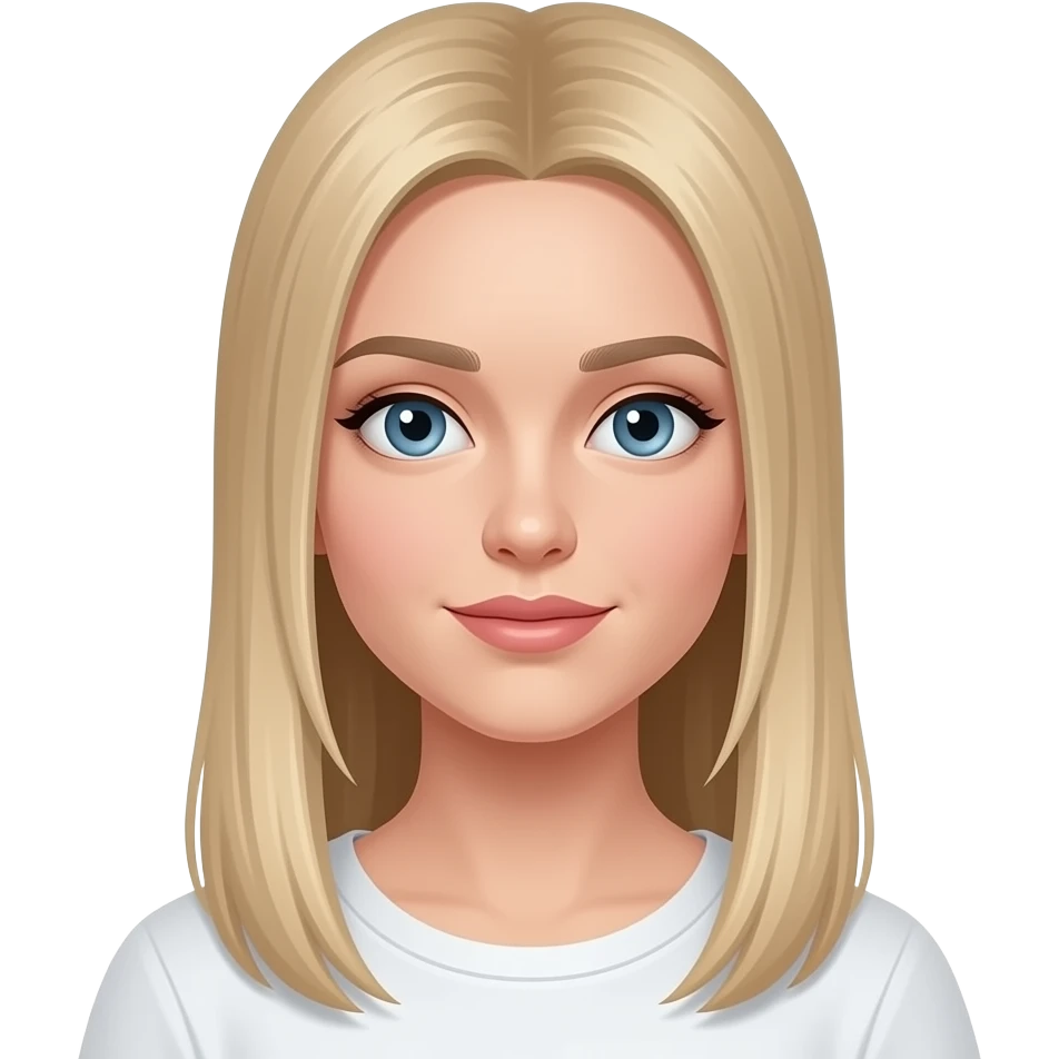 fai un set di emoji come soggetto una bella ragazza russa bionda capelli lisci e occhi chiari emoji