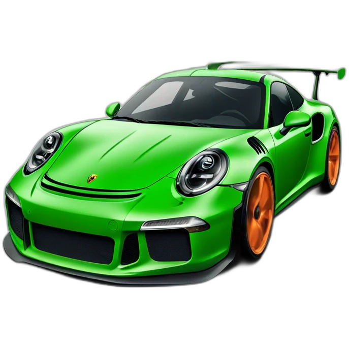 Grenouille dans une porche 911 gt3 rs verte emoji