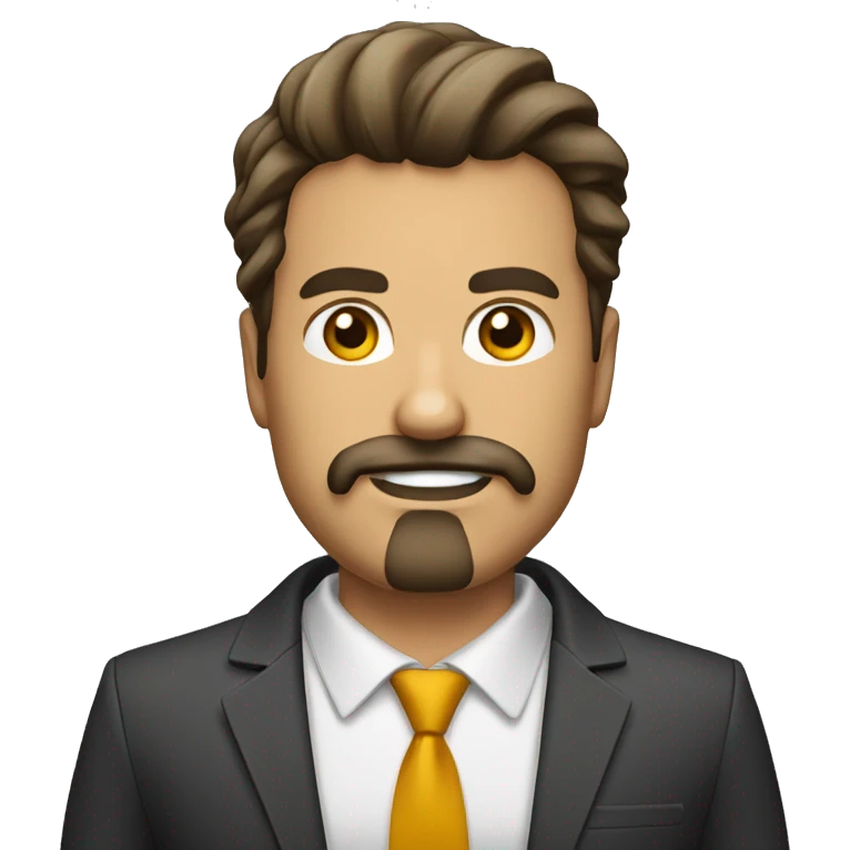 fit businessman with hair and moustaches and goatee beard emoji