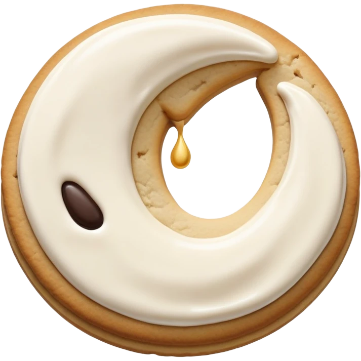 Shadow Milk Cookie with a crescent moon motif, surrounded by shadows emoji