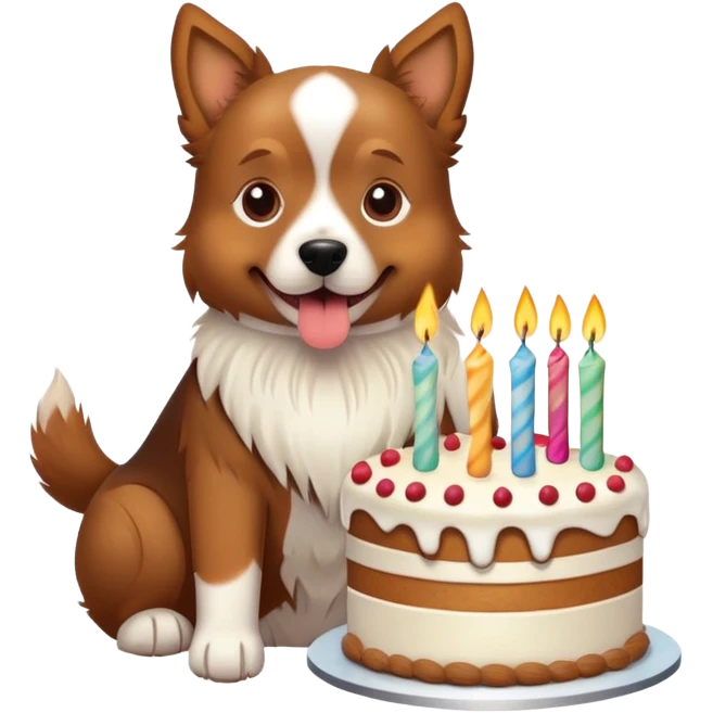 Dog with Birthday cake emoji