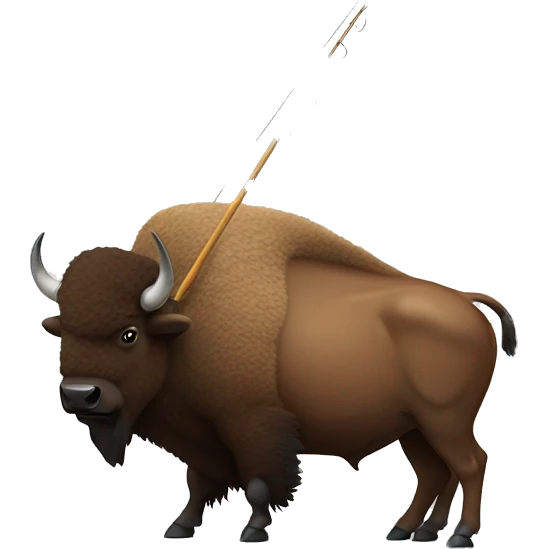 a bison with a fishing rod emoji