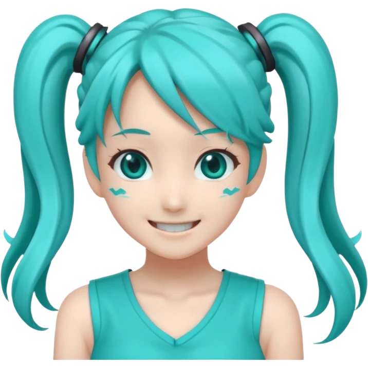 Hatsune miku with wicked smile emoji