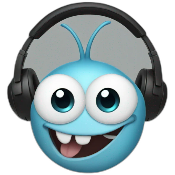 OGGY from Oggy and the cockroaches with headphones  emoji