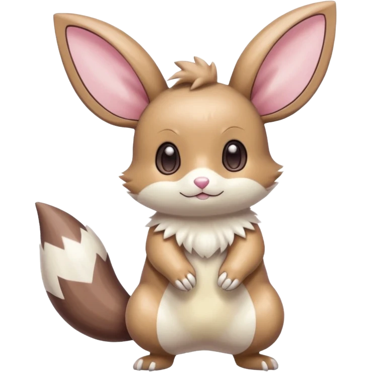 Kawaii Shiny Colorful Pastel Minccino-Furret-Emolga-Eevee-fusion Full Body emoji