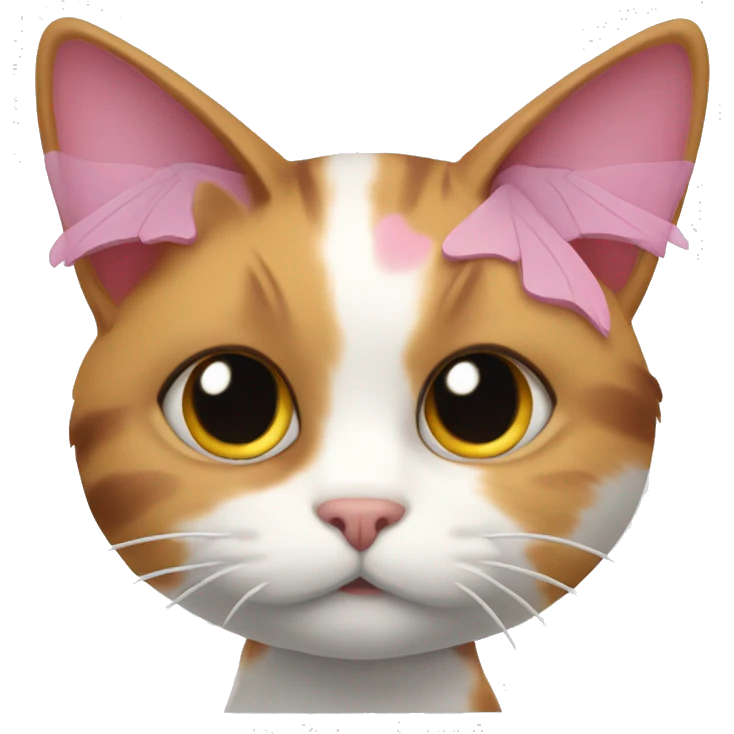 calico cat with pink wings emoji