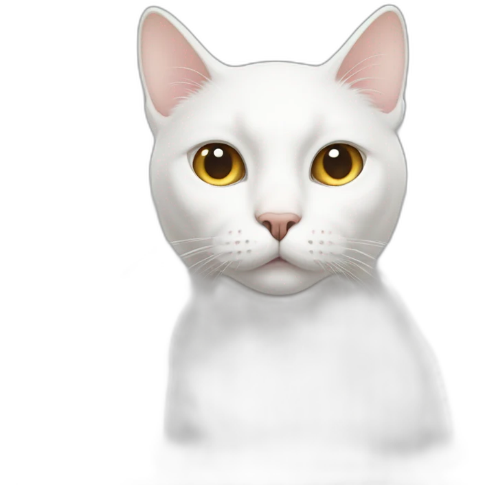 White cat with one eye emoji