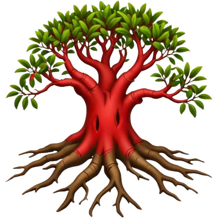 degraded or removed red mangrove and remnoved or cut roots emoji