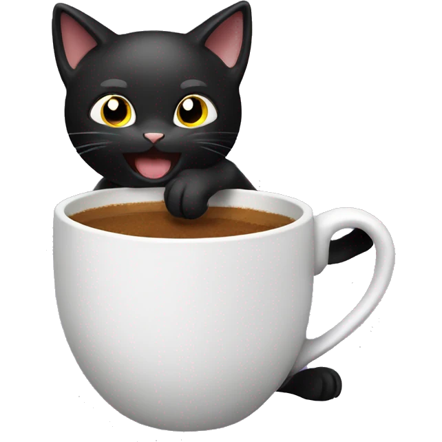Black cat knocking over cup emoji