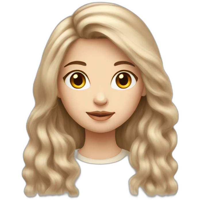 Girl-with-long-hair-and-cat-angora-beige-and-white emoji
