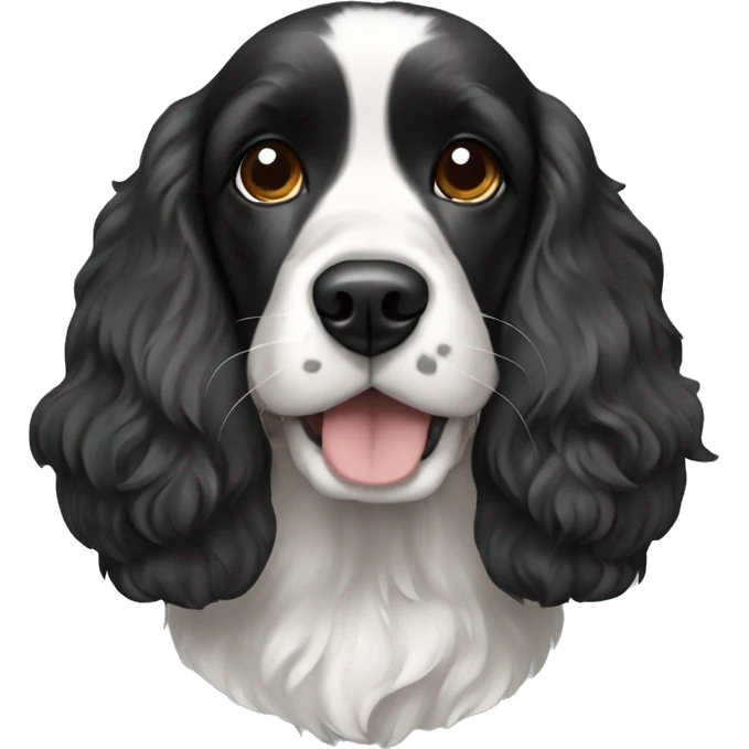 black and white cocker spaniel emoji