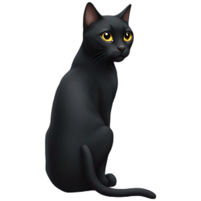 black-cat-full-body-with-tiny-tail emoji