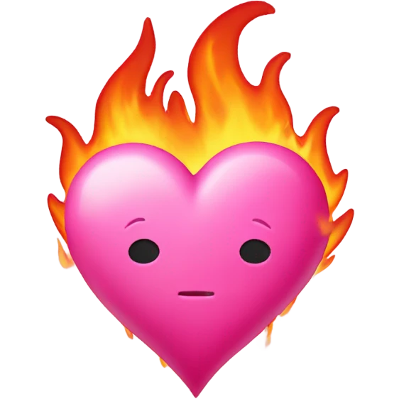 pink heart on fire emoji