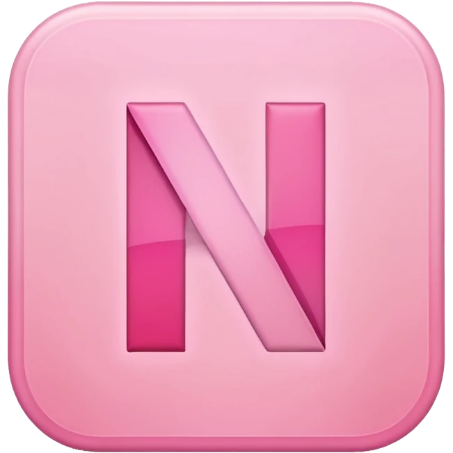 Netflix aesthetic "N" logo in pastel pink emoji