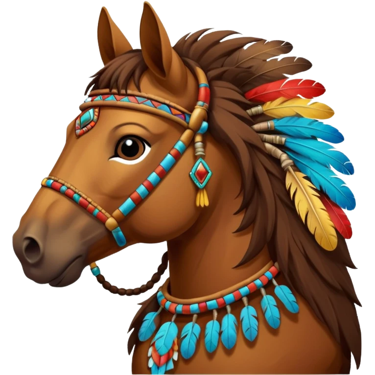 hourse in a Native American costume emoji