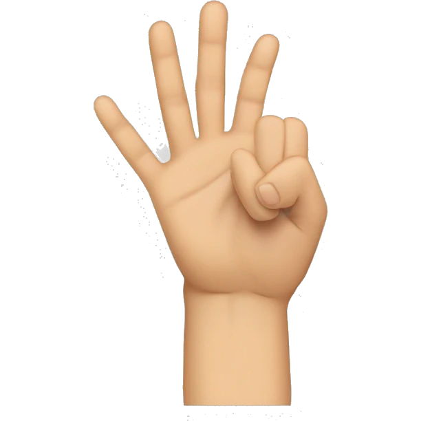 Create an emoji that shows a hand making the gesture of the letter "L" with the fingers, where the thumb and index finger form the "L" shape, while the other fingers are folded into the palm. thumbs straight and not bent at all emoji