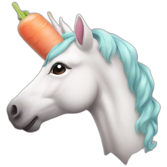 unicorn eat a pink carrot emoji