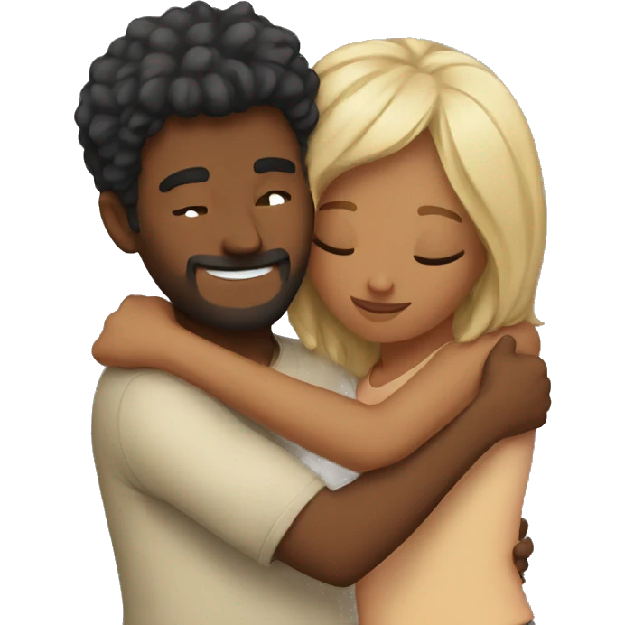 Couple cuddling emoji