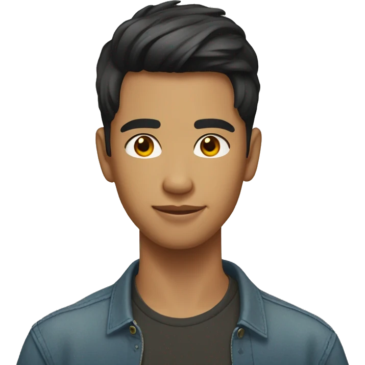 handsome boy middle cut hair filipin emoji