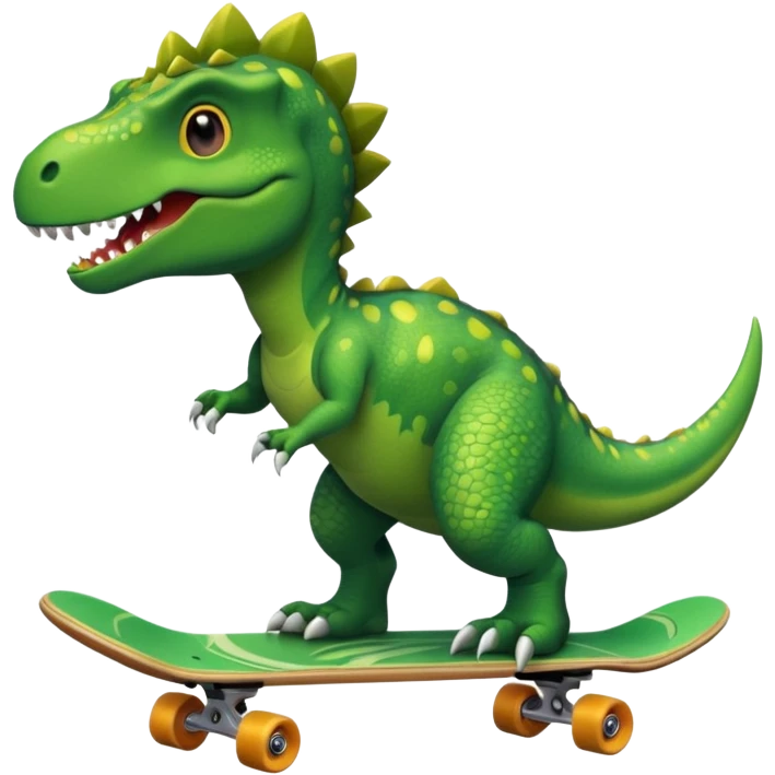 Dinosaur on a skateboard emoji