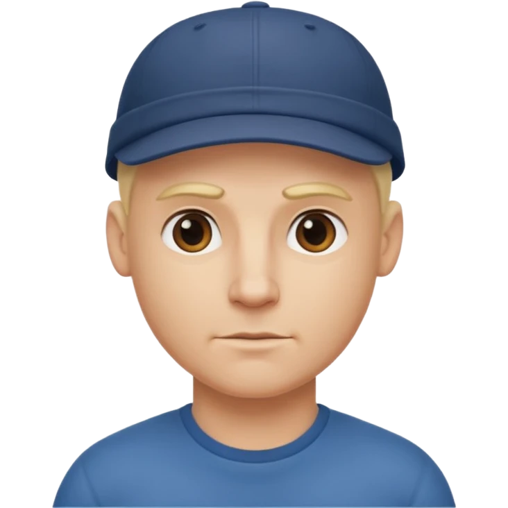 Homme fort blond chauve casquette emoji