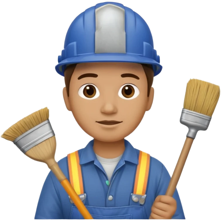 builder and sweeper emoji
