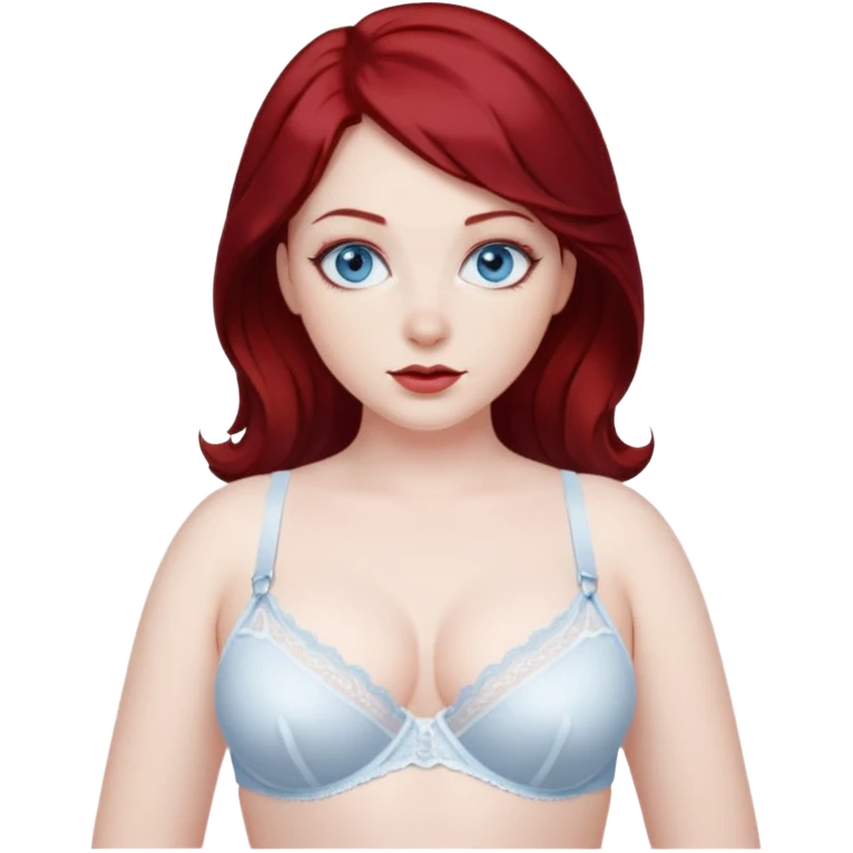 White Lingerie curvy big ass booty pale skin dark red hair blue eyes emoji