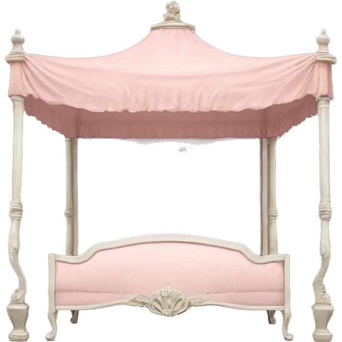 vintage pale pink rococo canopy bed emoji