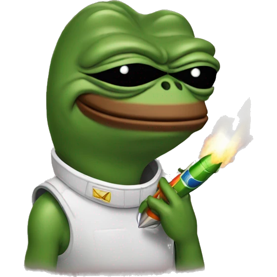 pepe with rocket  emoji