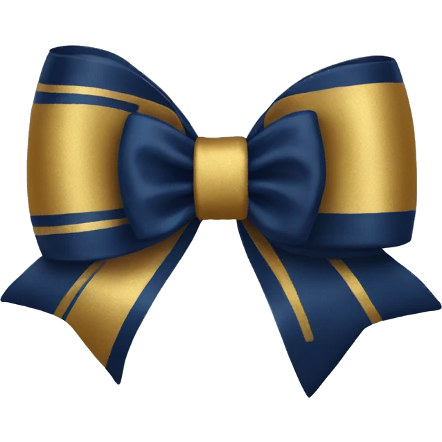 Navy blue and gold bow emoji