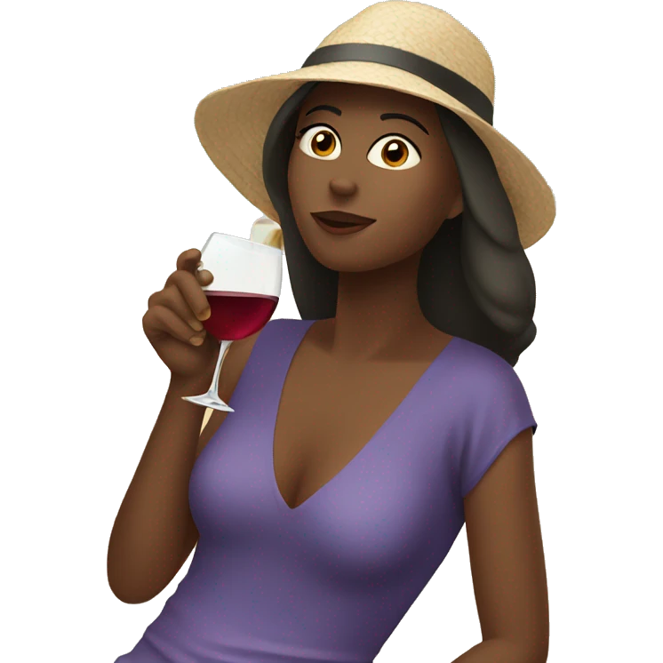 Women drinking wine on beach emoji