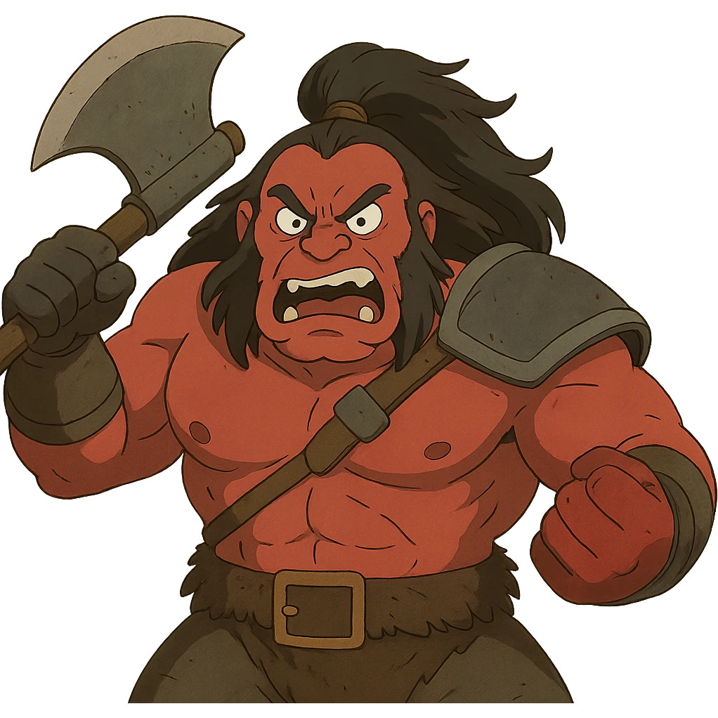 angry Axe from Dota 2 in ghibli style emoji