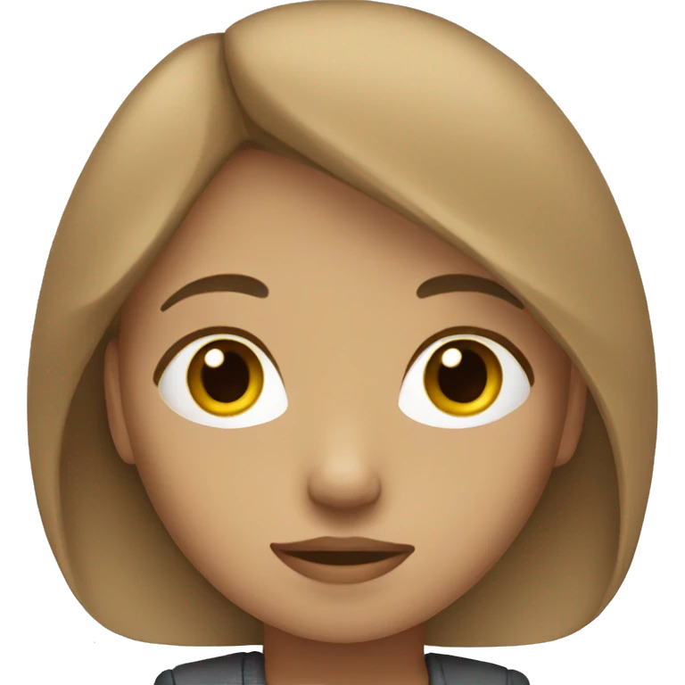 Girl with light brown hair thinking emoji
