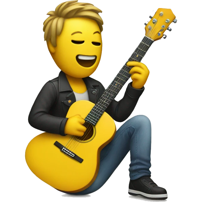 default yellow emoji playing the guitar emoji