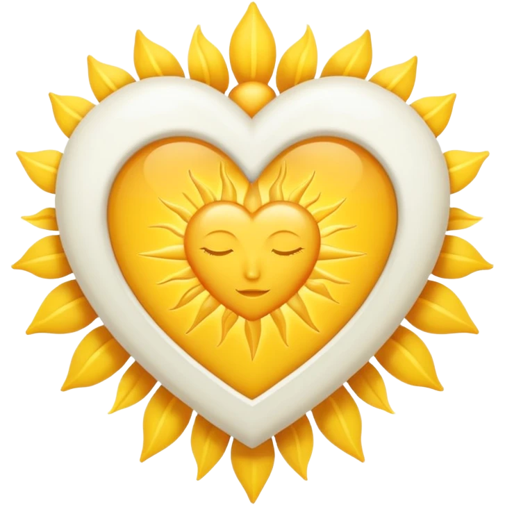 white heart with a sun motif emoji