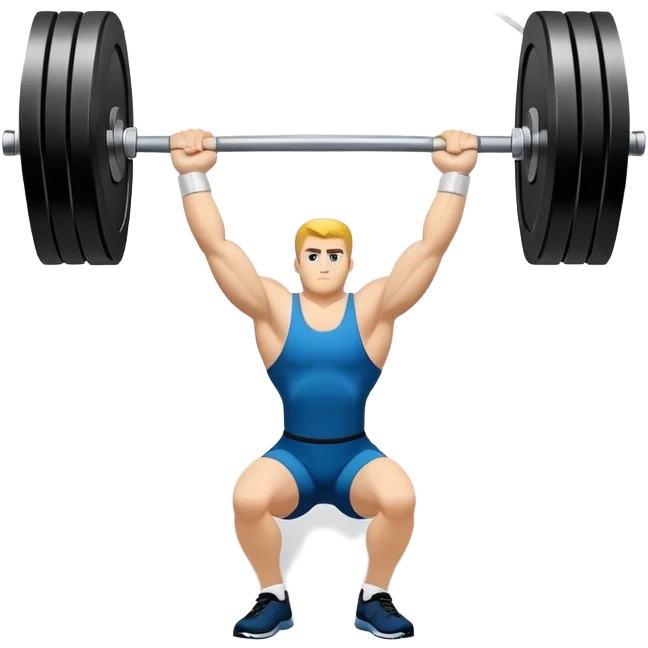 An emblem symbolizing weightlifting with a stylized barbell in the center, set against a simple, clean background. The barbell is prominent and sleek, with no athlete included. The design is bold, modern, and minimalistic emoji