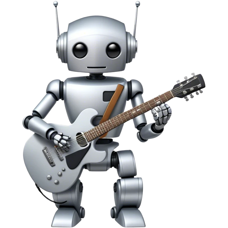 Robot playing guitar emoji