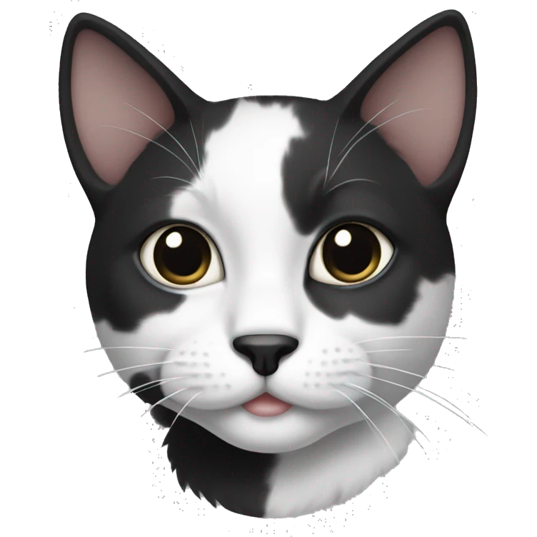 Black and white patchy cat emoji