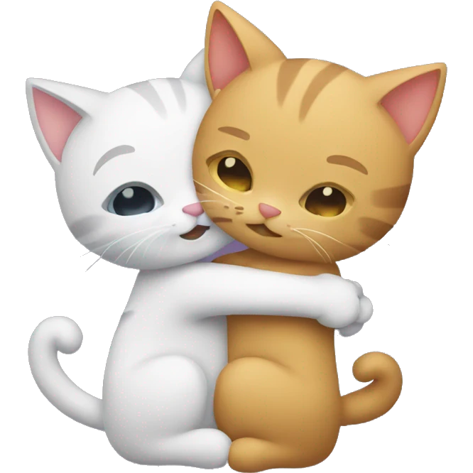 two cats hugging emoji