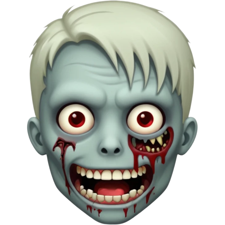 emo zombie with cuts on face and open mouth with fluid coming out of mouth emoji